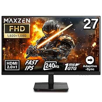 Amazon.co.jp: MAXZEN ゲーミングモニター 27インチ 240Hz FHD